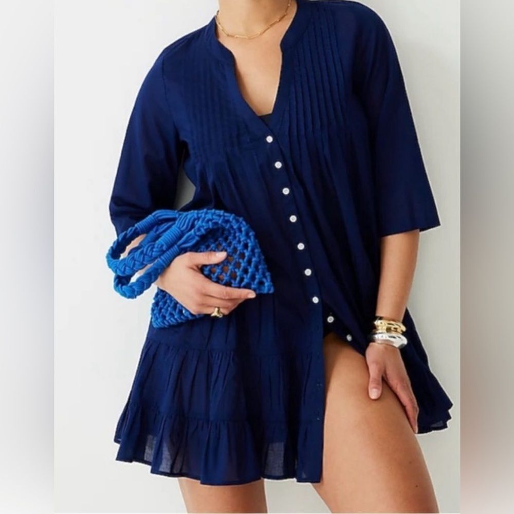 J. Crew Deep Blue Swim Cover-Up